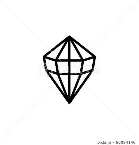The diamond Icon is a simple linear trend style. Vector logo of gemstone The diamond Icon is a simple linear trend style. Vector logo of gemstone 60094146