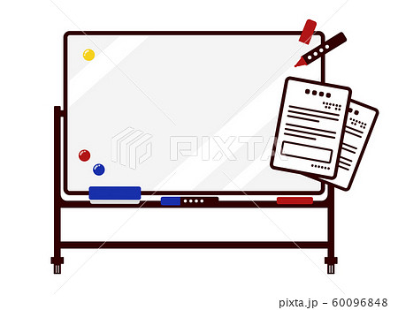 ホワイトボードと書類 ベクターイラストのイラスト素材