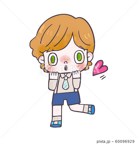 ドキドキする男の子のイラスト素材 60096929 Pixta