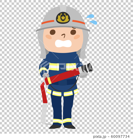 Illustration Of Male Firefighter By Occupation Stock Illustration