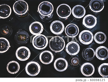 Lens collection Photo Equipment in Camera shop  60098125