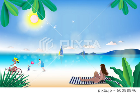 Summer beach girl on vacation  and freedom concept 60098946