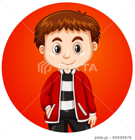 Happy boy on round background Happy boy on round background 60099876