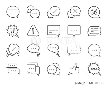 Chat and quote line icon set. 60101022
