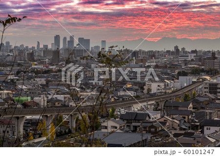 愛知県　名古屋市都市景観　夕景 60101247