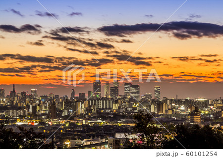 愛知県 名古屋市都市景観 夕景 愛知県 名古屋市都市景観 夕景 60101254