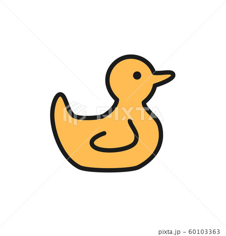 Rubber duck flat color icon. Isolated on white background Rubber duck flat color icon. Isolated on white background 60103363