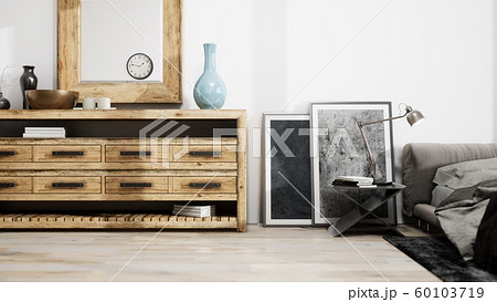 Modern design living room interior with beautiful view . 3D rendering 60103719