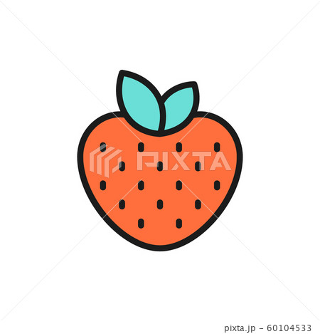 Vector strawberry flat color icon. Isolated on white background 60104533