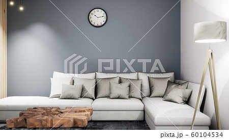 Modern design living room interior with beautiful view . 3D rendering 60104534