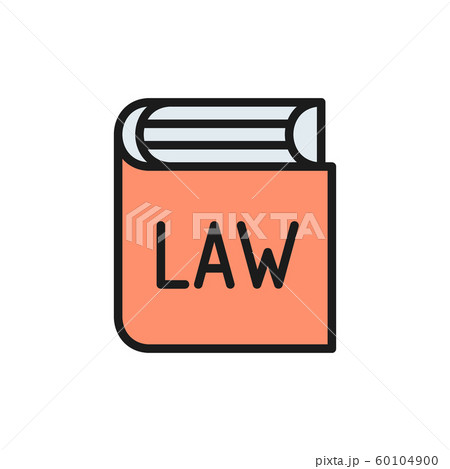 Book with laws, constitution flat color icon. Book with laws, constitution flat color icon. 60104900