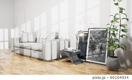 Modern design living room interior with beautiful view . 3D rendering 60104934