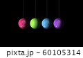 Set of the Christmas and New Year multicolored Balls and text 2020 on black background. Merry Christmas and a Happy New Year 60105314