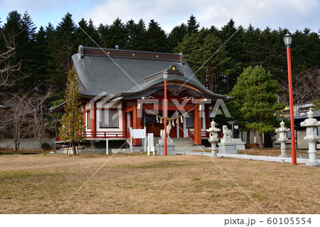 晩秋の北海道函館市で北海道東照宮の境内の風景を撮影 60105554