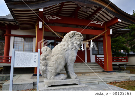晩秋の北海道函館市で北海道東照宮の境内の風景を撮影 晩秋の北海道函館市で北海道東照宮の境内の風景を撮影 60105563