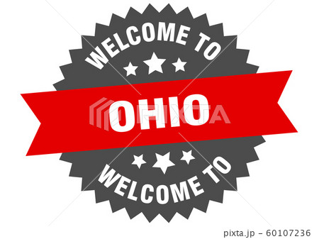 Ohio sign. welcome to Ohio red sticker 60107236