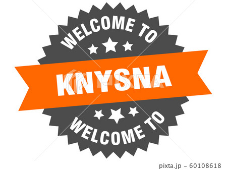 Knysna sign. welcome to Knysna orange sticker 60108618