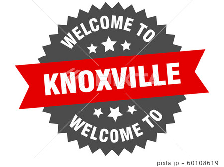 Knoxville sign. welcome to Knoxville red sticker 60108619