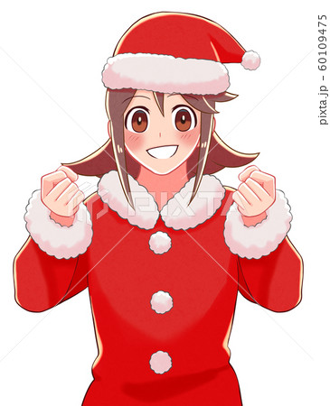 サンタの格好をする女の子のイラスト 60109475