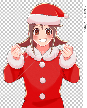 一個打扮成聖誕老人的女孩的插圖 60109475