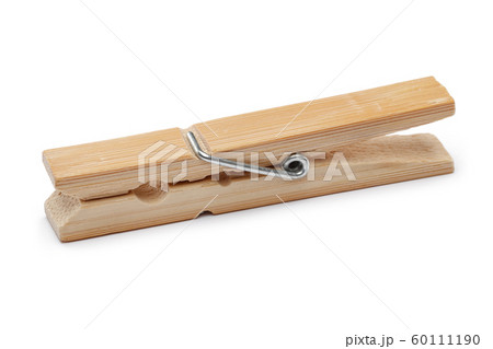 Wooden clothespin isolated on white 60111190