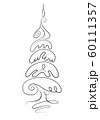 Hand drawn Christmas tree sketch. 60111357