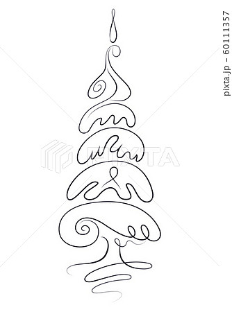 Hand drawn Christmas tree sketch. 60111357