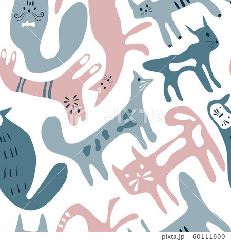 Vector seamless pattern with cats 60111600