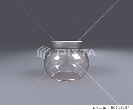 empty glass jar on front view empty glass jar on front view 60112284