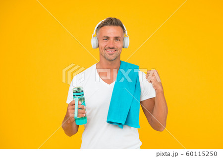 his morning begins from favorite music. full of 60115250