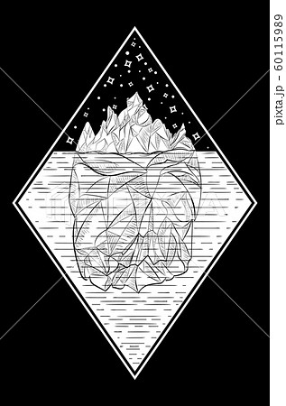 Iceberg Black And Whiteのイラスト素材