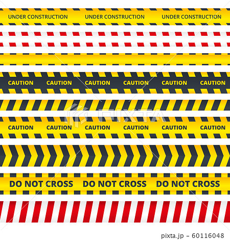 Caution stripe. Danger or attention messages security police crime scene signs vector pattern 60116048
