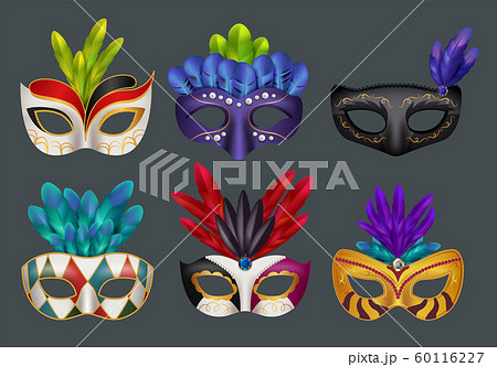 Masquerade Masks Realistic Masked Fashion のイラスト素材