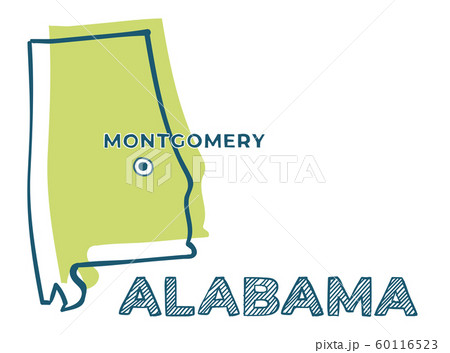 Doodle map of Alabama state of USA. Doodle map of Alabama state of USA. 60116523