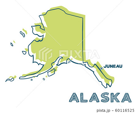Doodle map of Alaska state of USA. Doodle map of Alaska state of USA. 60116525