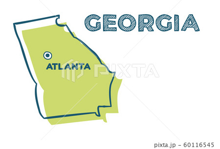Doodle vector map of Georgia state of USA 60116545