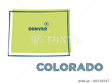 Doodle vector map of Colorado state of USA. 60116547