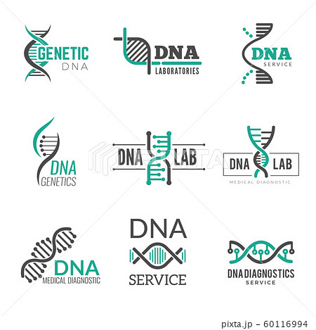 Dna Logo Genetic Science Symbols Helix Biotech のイラスト素材