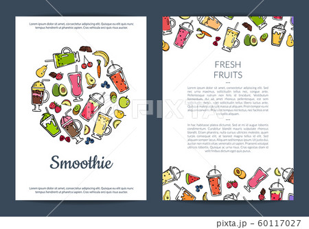 Vector doodle smoothie card or flyer template illustration Vector doodle smoothie card or flyer template illustration 60117027