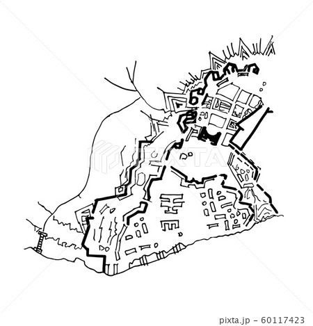 Street city hand drawn map 60117423