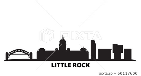 United States, Little Rock city skyline isolated vector illustration. United States, Little Rock travel black cityscape United States, Little Rock city skyline isolated vector illustration. United States, Little Rock travel black cityscape 60117600