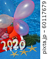 Christmas decorations and pine branch 2020. 60117679