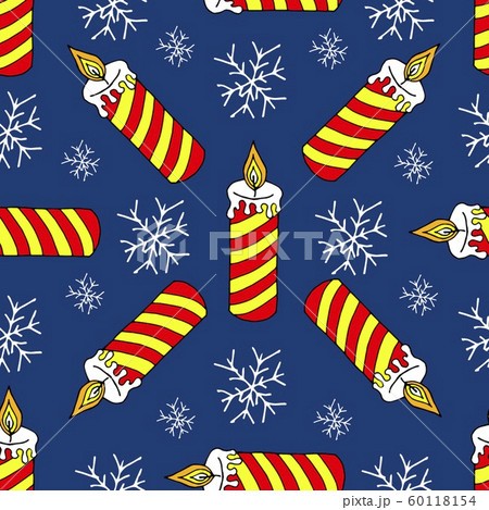 Seamless christmas pattern of christmas trees, stars and snowflakes. Seamless christmas pattern 60118154