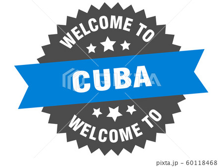 Cuba sign. welcome to Cuba blue sticker Cuba sign. welcome to Cuba blue sticker 60118468