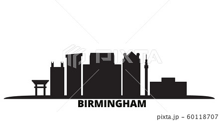 United States, Birmingham city skyline isolated vector illustration. United States, Birmingham travel black cityscape 60118707