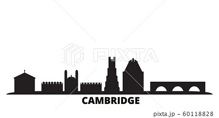 United Kingdom, Cambridge city skyline isolated vector illustration. United Kingdom, Cambridge travel black cityscape 60118828