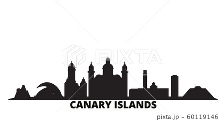 Spain Canary Islands City Skyline Isolated のイラスト素材