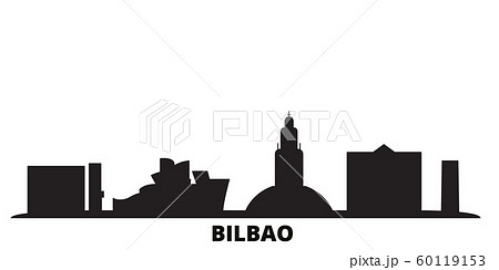 Spain, Bilbao city skyline isolated vector illustration. Spain, Bilbao travel black cityscape 60119153