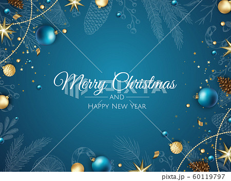 Merry Christmas background with christmas element. Vector illustration 60119797