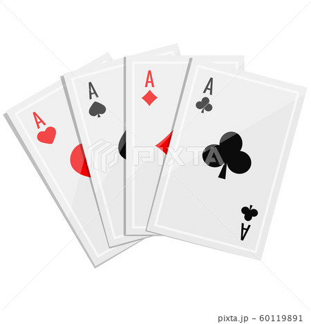 Aces four of a kind poker icon vector illustration with shadows isolated on white background. 60119891
